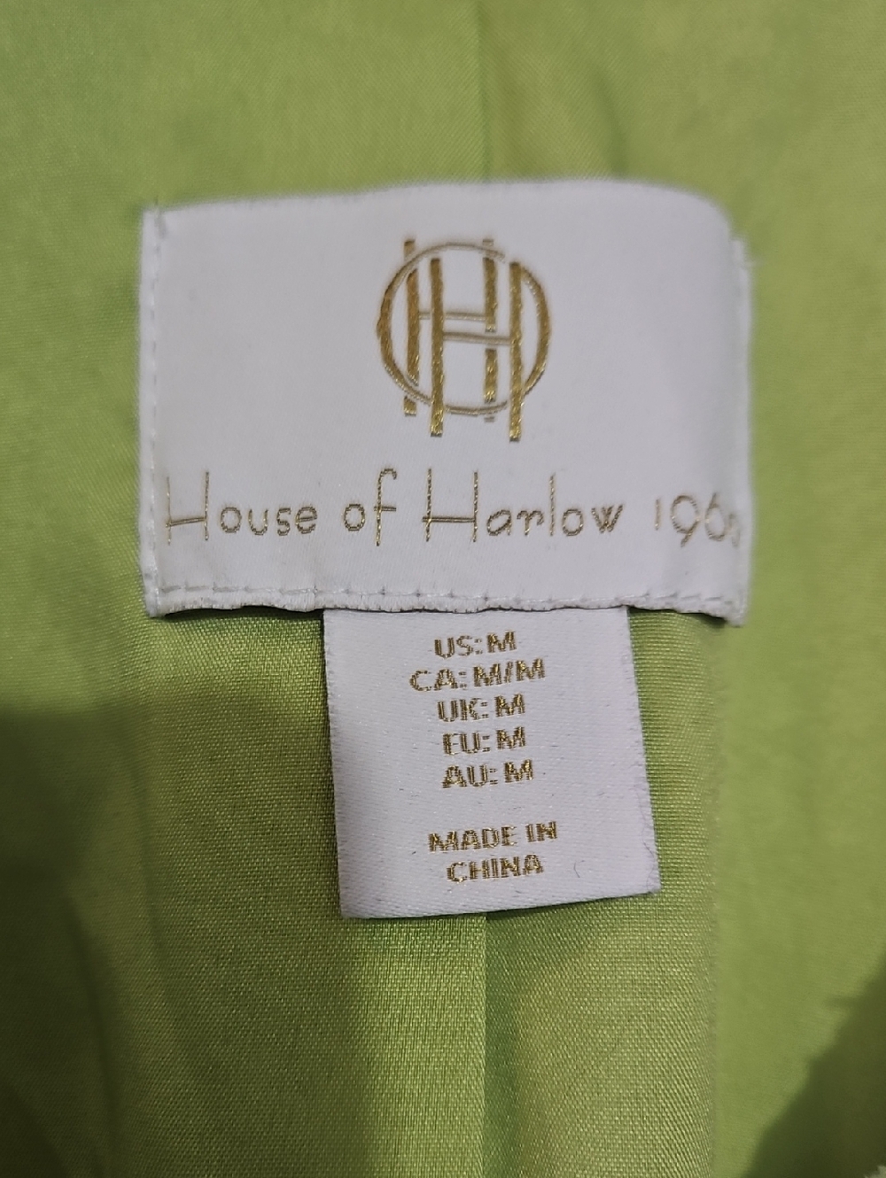 House Of Harlow Double-Breasted Women's Houndstooth Blazer Jacket Light Green M - Picture 10 of 13